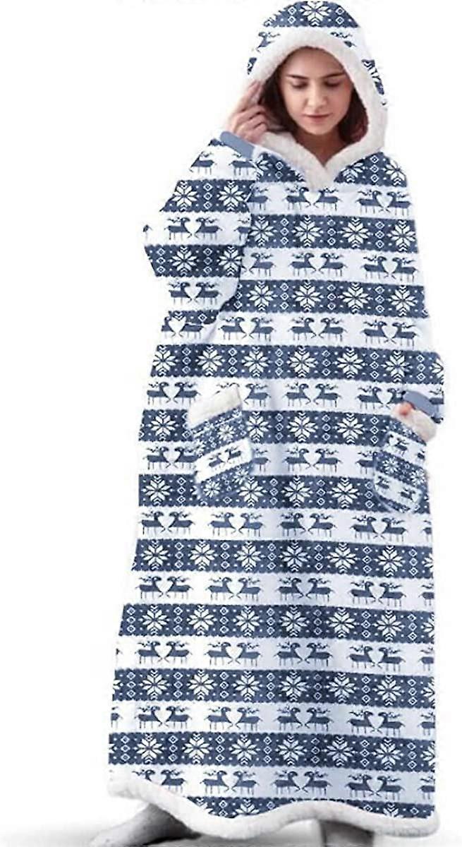 Süper Yumuşak Sıcak Polar Sweatshirt, Sherpa Astar Giyilebilir Polar Kapüşonlu Büyük Boy Battaniye Kapüşonlu Erkekler İçin Kadın Yetişkinler Gençler