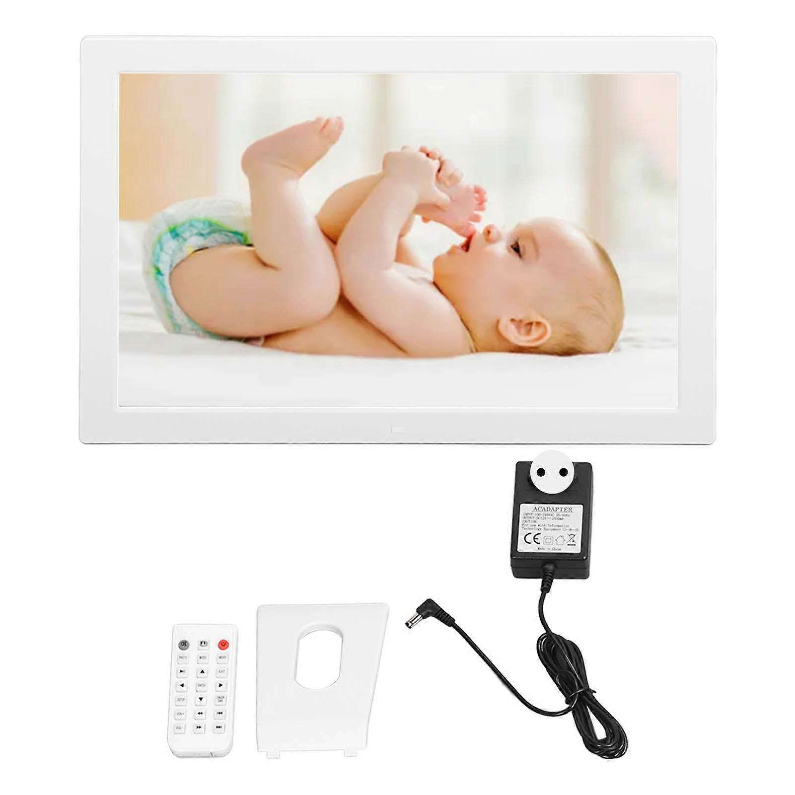 17 Inch Digital Photo Frame Electronic Photo Frame Electronic Picture Album With Remote Control 100240v Hk17v White Eu Plug