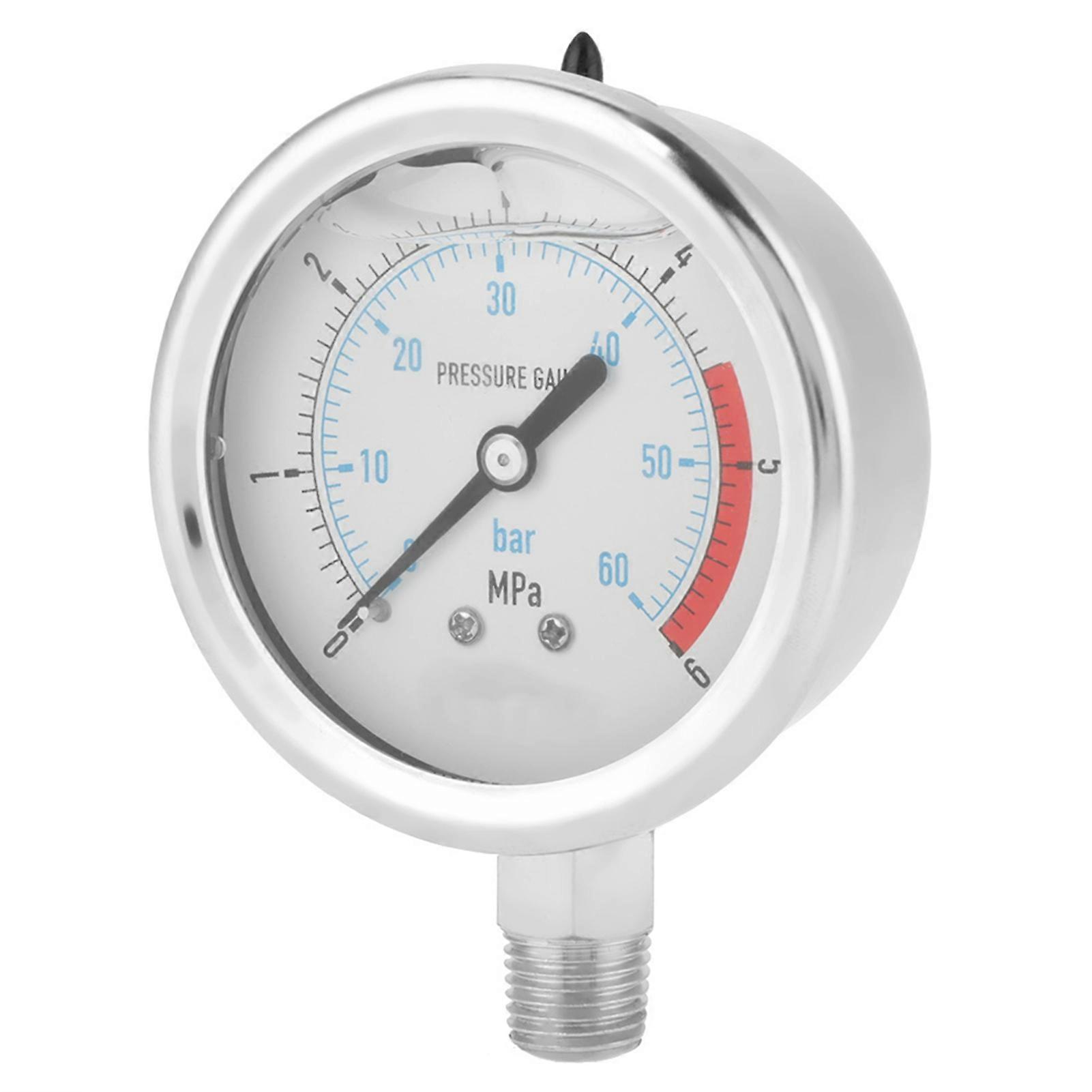 Manomètre Pression Air 0-60Bar / 0-6Mpa – Jauge Hydraulique 60mm Avec Raccord 1/4 NPT - 2