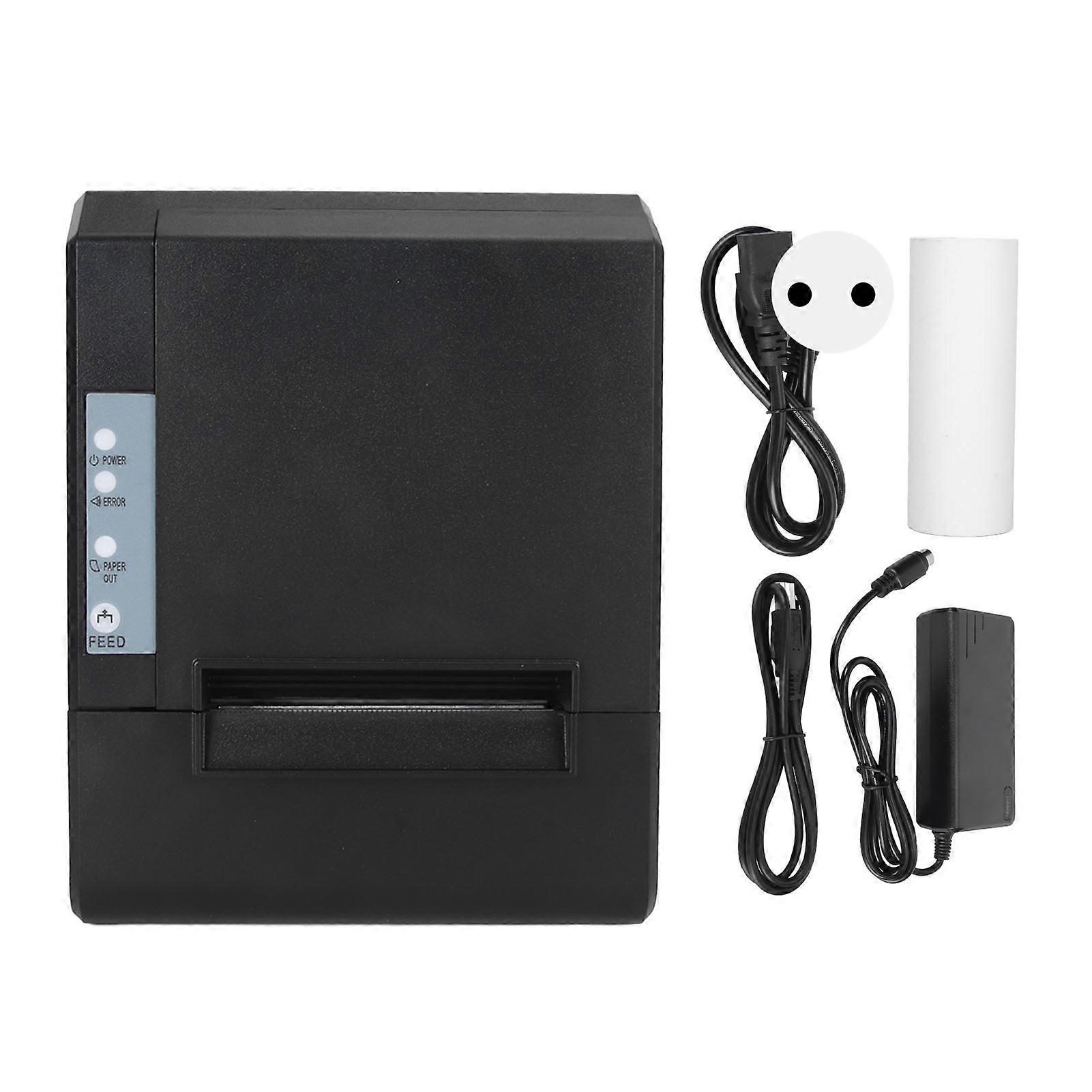80mm Thermal Printer 220 to 300mm/s USB LAN Interface ESC POS Command Thermal Receipt Printer for Retail 100?240V EU Plug