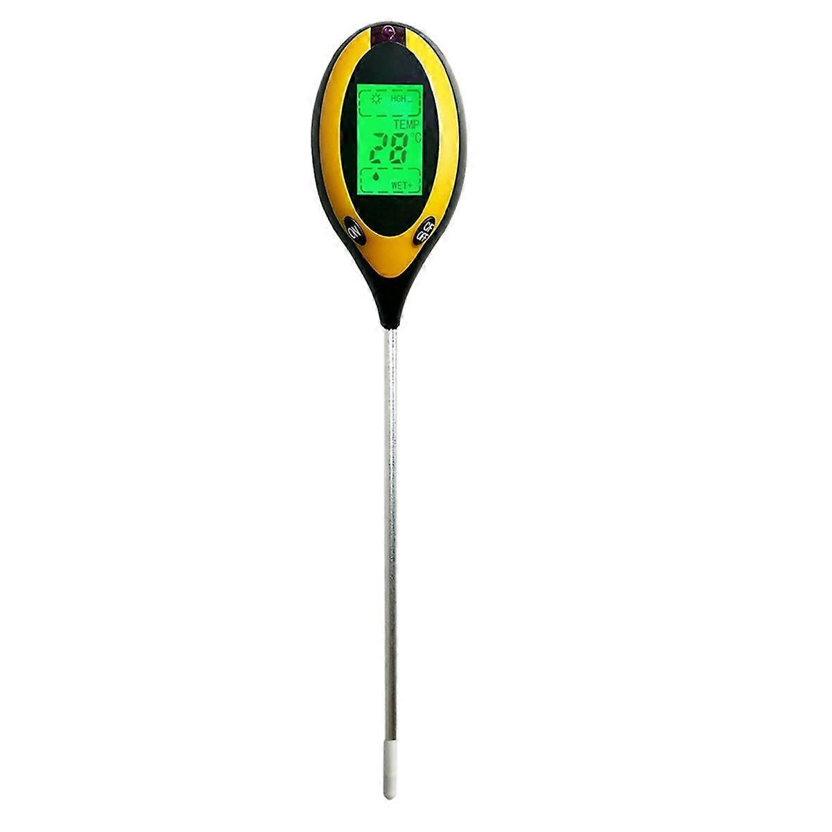 4 in 1 Soil PH Meter Moisture/Temp/Soil PH Tester Sunlight Intensity Meter for Gardening Plants Farming with Backli