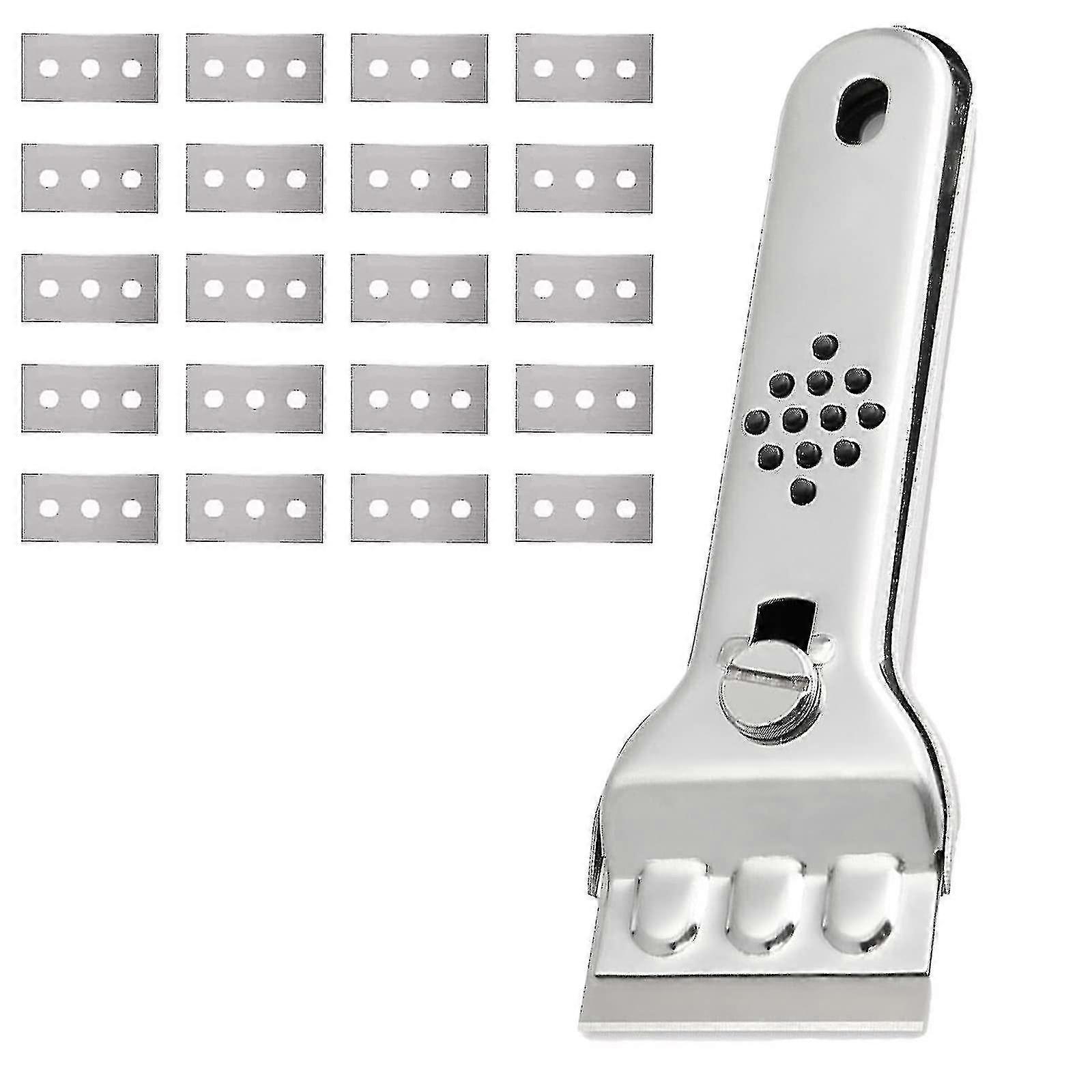 Glass Ceramic Hob Scraper Stainless Steel Glass Scraper Induction Hob Scraper Hob Scraper With 20 Blades, For Windows/mirror
