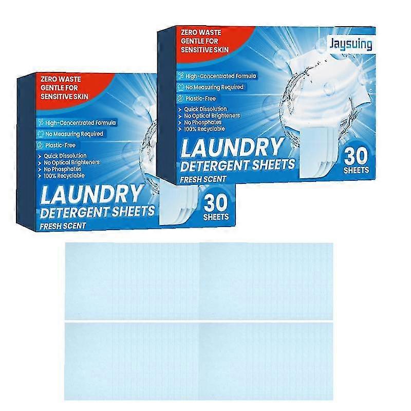 60pcs Feuilles De Détergent À Lessive Facile À Dissoudre Comprimés De Lessive Forte De Nettoyage En Profondeur Détergent Savon À Lessive Pour Machine À Laver