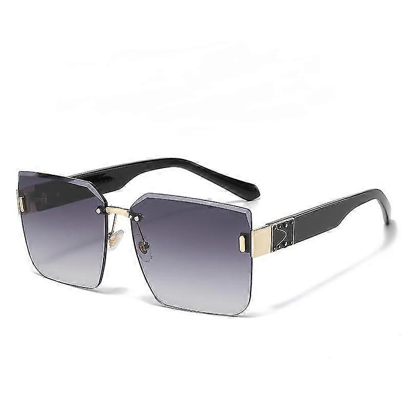 Rimless Cut Edge Women's Gradient Sunglasses, Large Frame Square Sunglasses