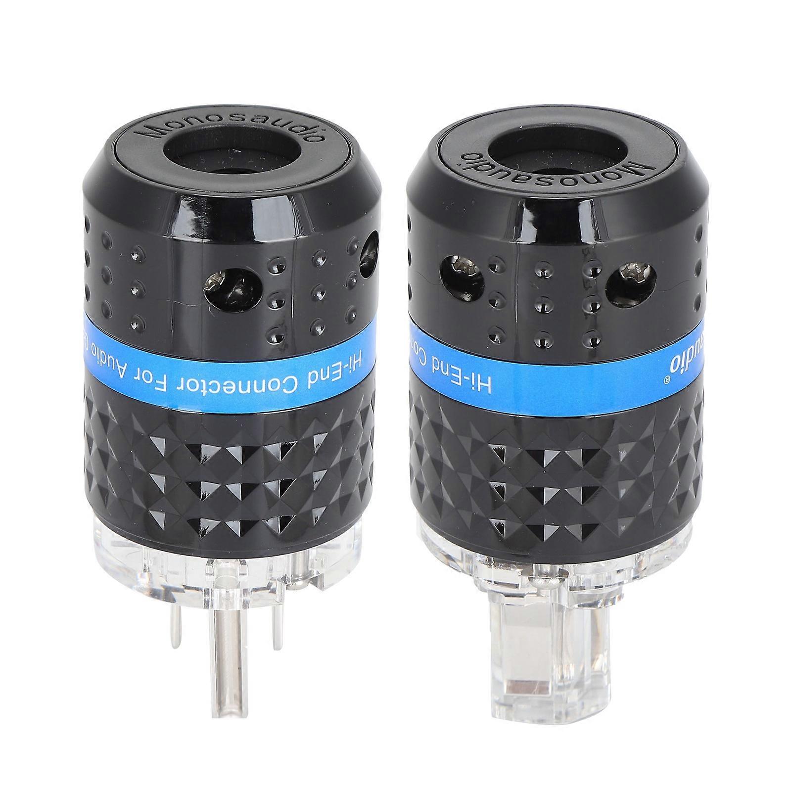 Monosaudio-Netzstecker, rhodiniert, reines Kupfer, AC-Audioanschluss, Netzstecker 100–250 V (M103R/F103R (männlich/weiblich))