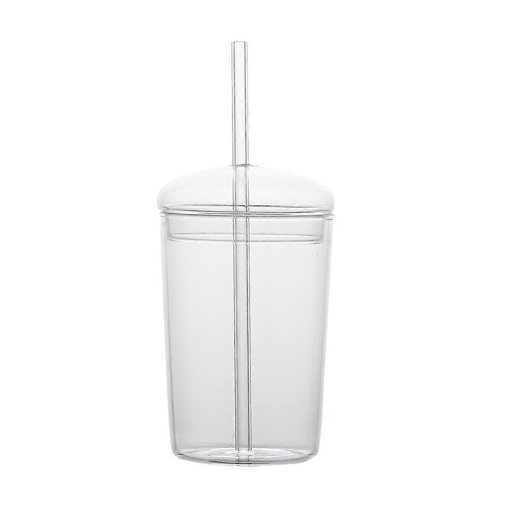 Glass Straw Cup Large Capacity Glass Cup Household Beverage Cup Glass Drinking Cup
