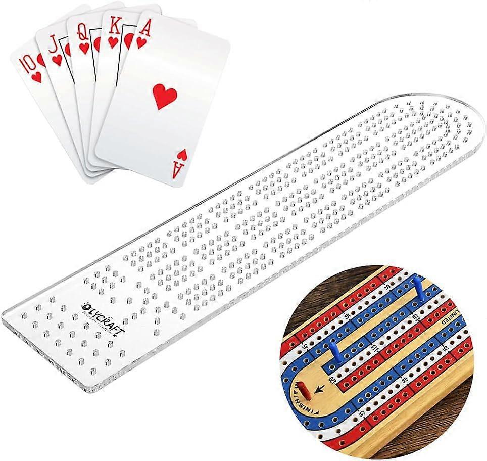 Cribbage Board Template 3.7x15 Inch 3-Track Clear Acrylic Router Templates with 2.7mm Hole Track Style Woodworking Project Kit DIY Router Guide Kit fo