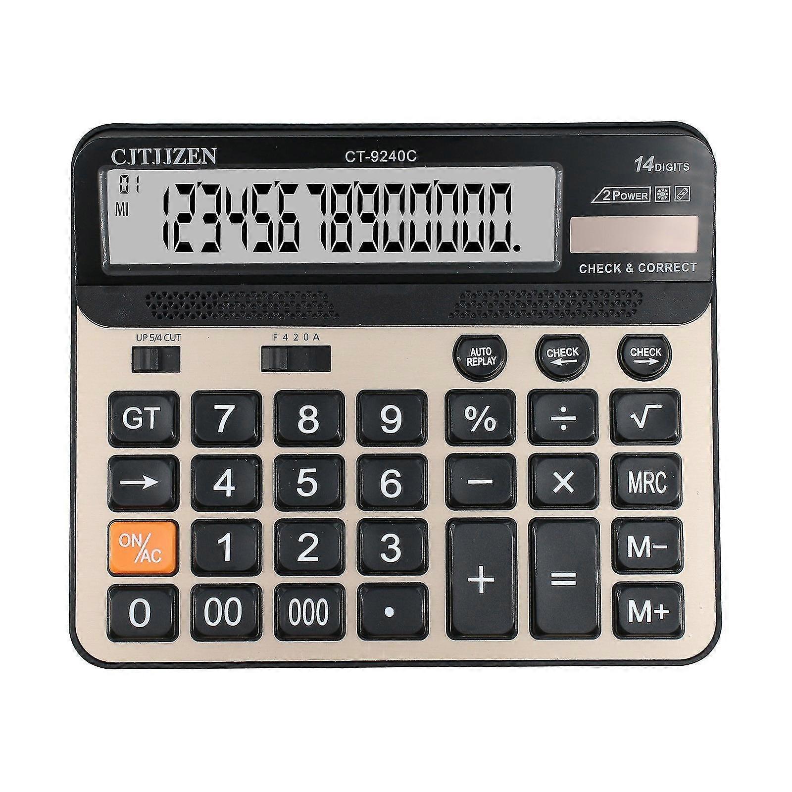 14 Digit Solar Calculator, Computer Buttons, Dedicated For Finance And Office Use