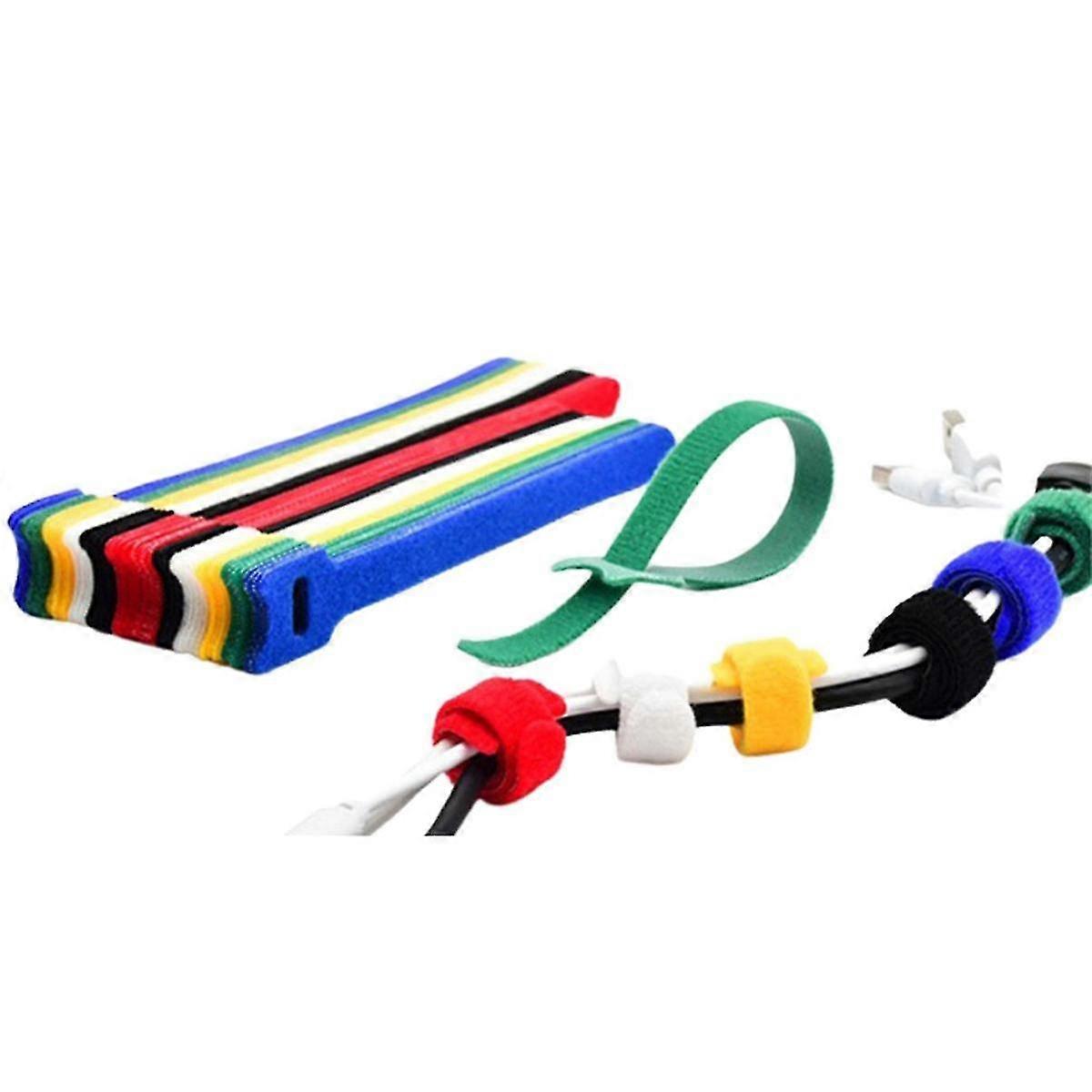 120PC Data Cables Ties Back-To-Back Strap Wires Data Cables Storage Strap Self-Adhesive Cable Strap T-Shaped Plant Strap