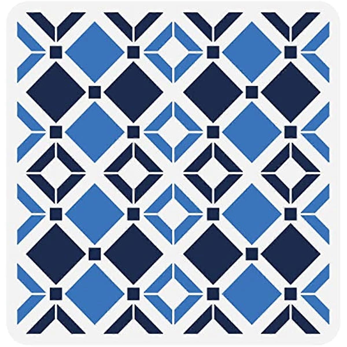 1pc Tartan Stencil for Painting Moroccan Geometry Tile Stencil Large Plastic Square Pattern Wall Stencil Reusable Art Craft Stencils
