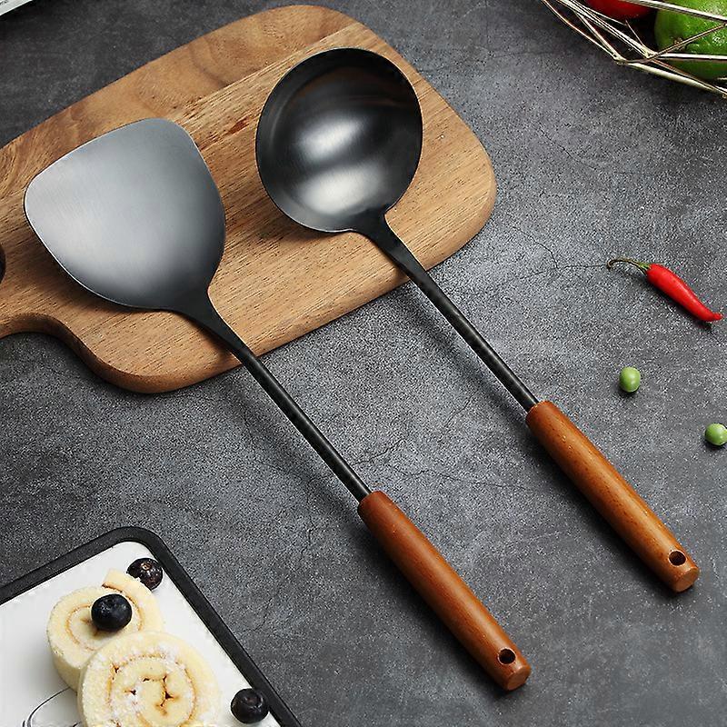 Spatula & Ladle Wok Tool Set, 13-15 inches wok utensils, Stainless Steel wok spatula