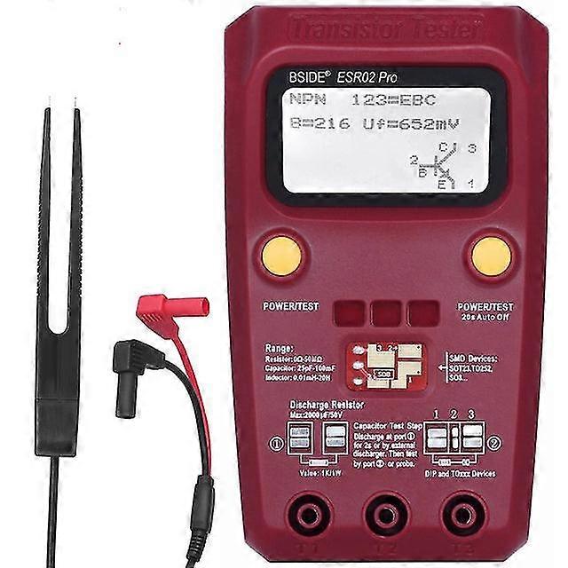 Multi-purpose transistor esr/smd tester esr02pro smart diode triode capacitance resistor meter lcd meter mos/pnp/npn test