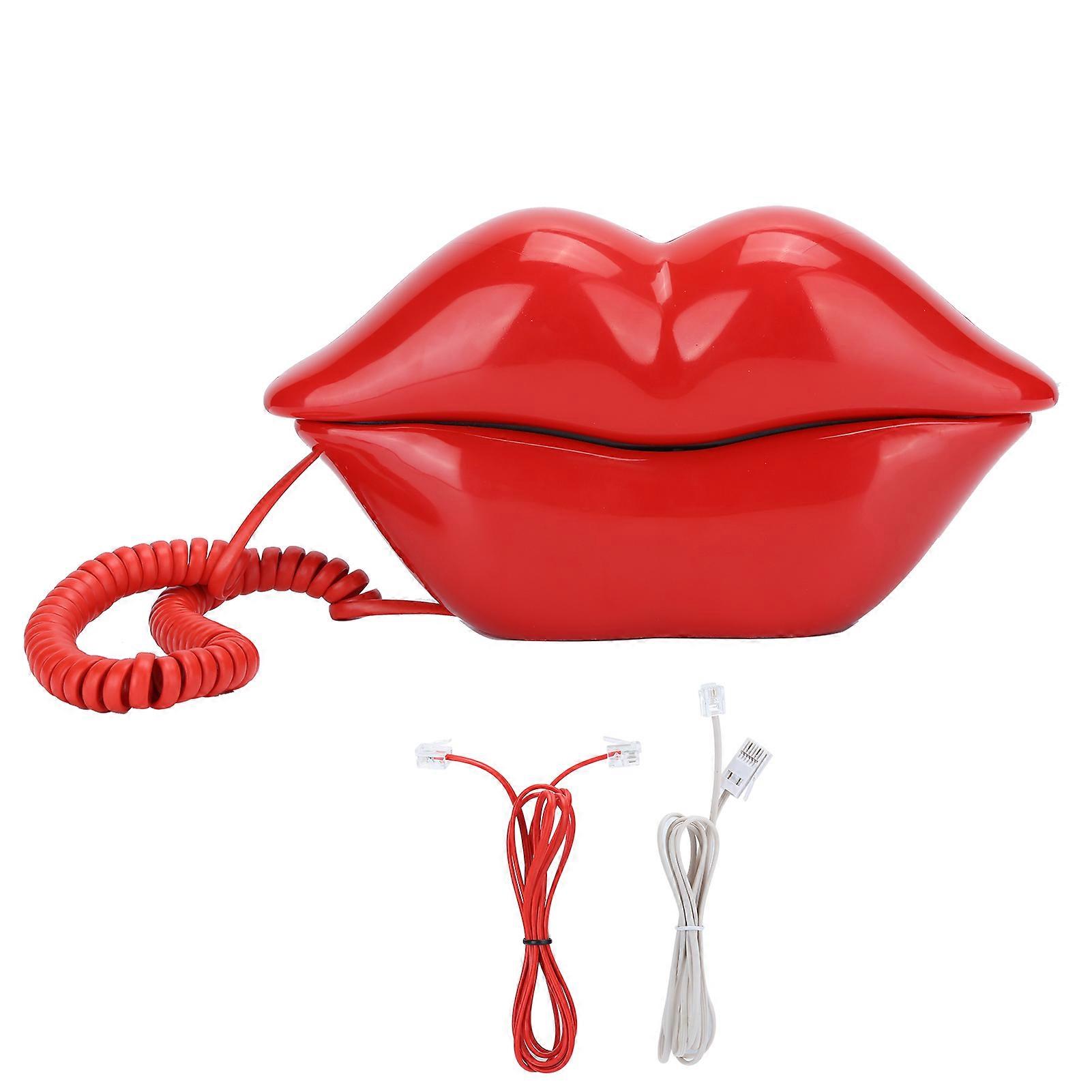 WX3016 Fashionable Funny Home Lip Telephone Number Storage Function with US/UK WiringRed NO.6026