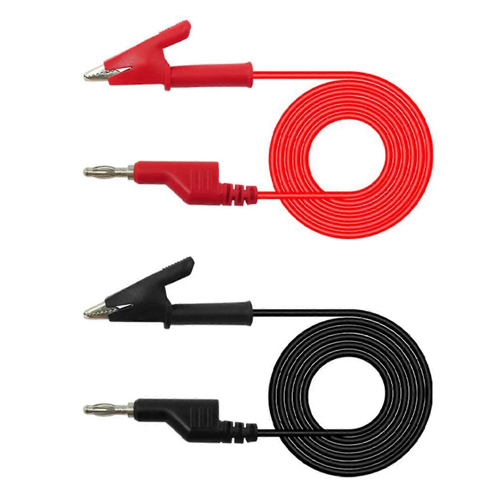 2pcs Anana Plug To Crocodile Alligator Clip Cable 15A 1000V For Power Supply Signal Detection Universal Meter Test Leads Maint