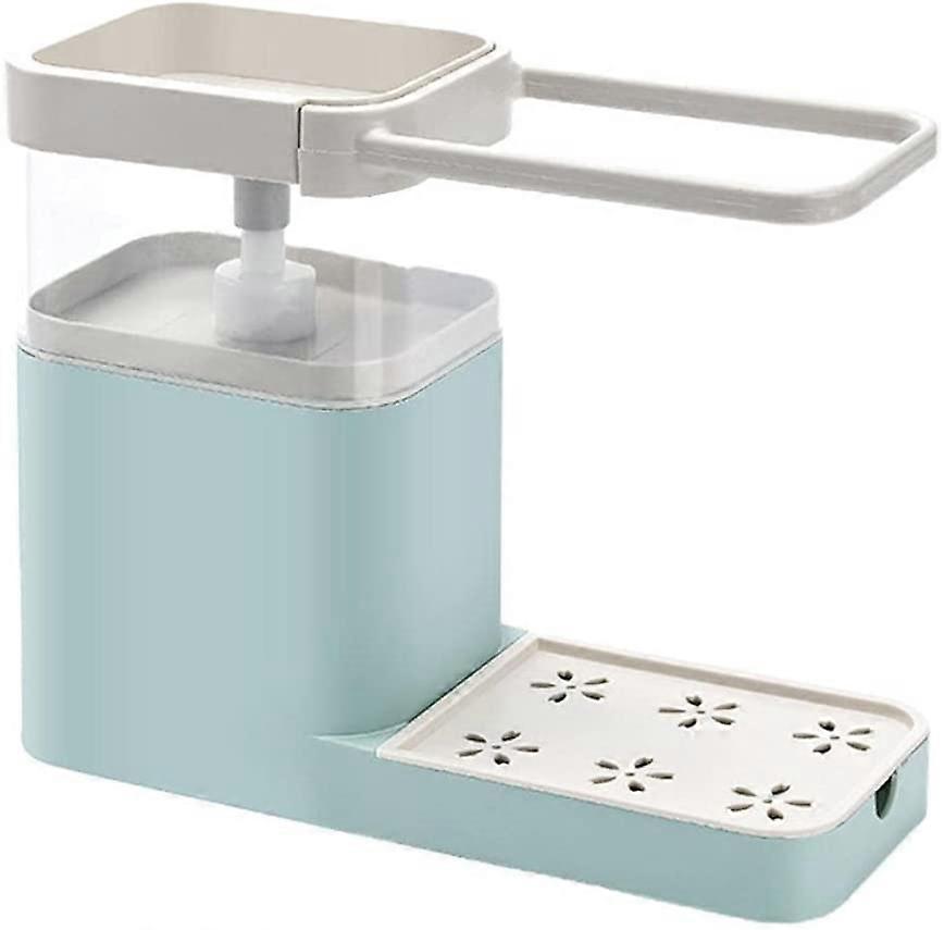 Dispenser di sapone con supporto per spugna, 4 in 1 per lavello, dispenser di sapone da cucina