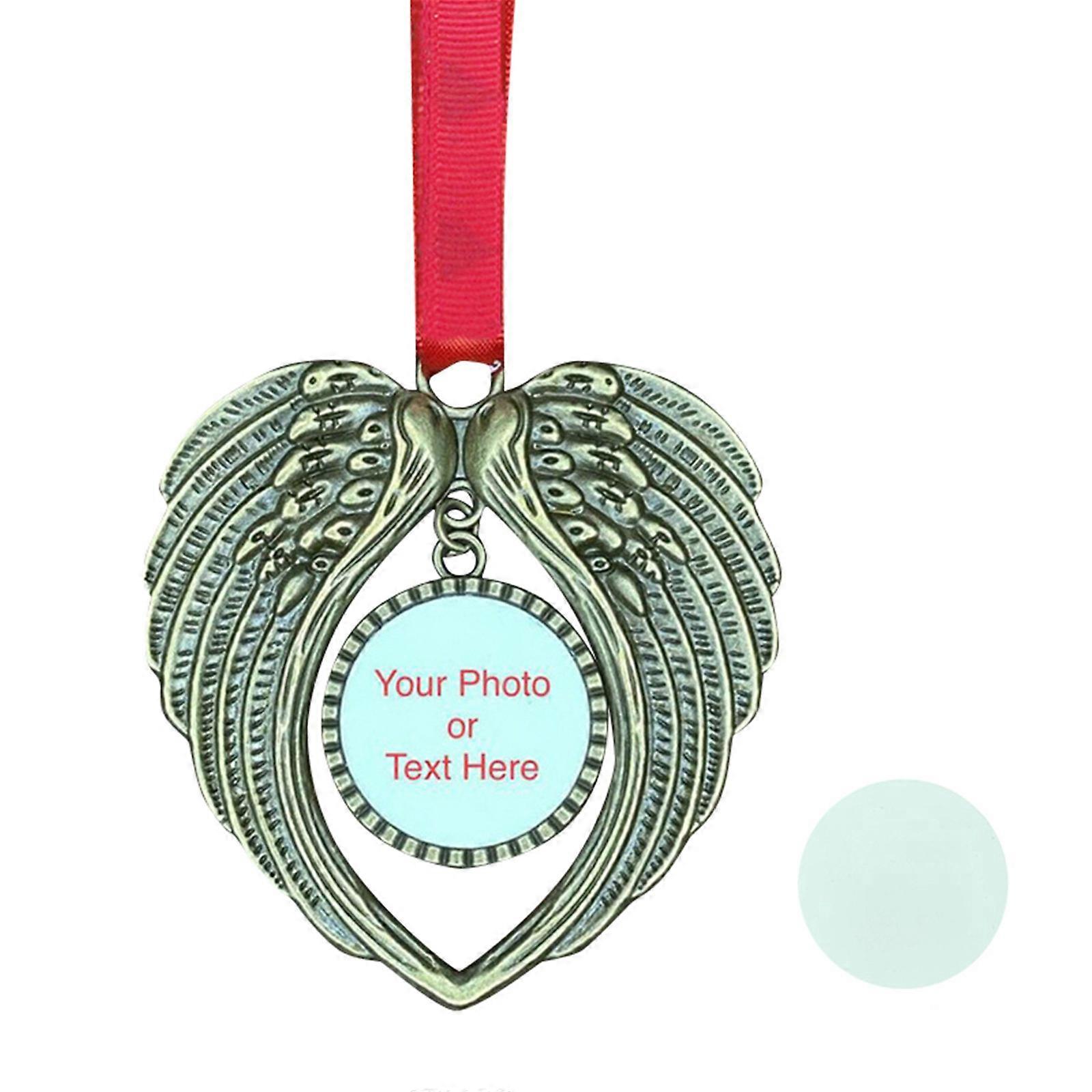 Christmas Angel Wing Heart Shape Ornament Pendant Alloy Christmas