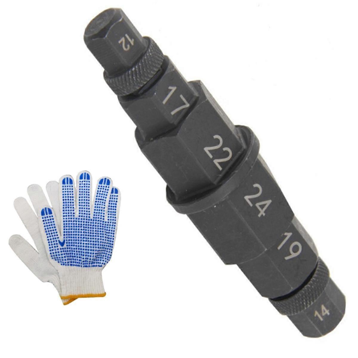 Outil d'axe hexagonal pour motos, jeu de douilles hexagonales stables, adaptateur de douille de broche noire, 12/14/17/19/2
