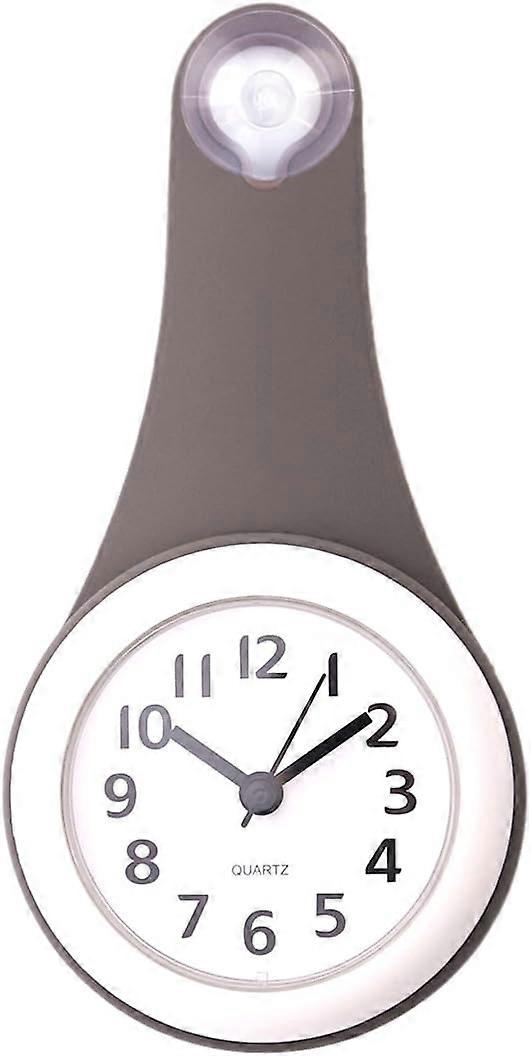 Waterproof Wall Clock, Mini Water-Resistant Plastic Bathroom Clock, Gray,2024 Ping