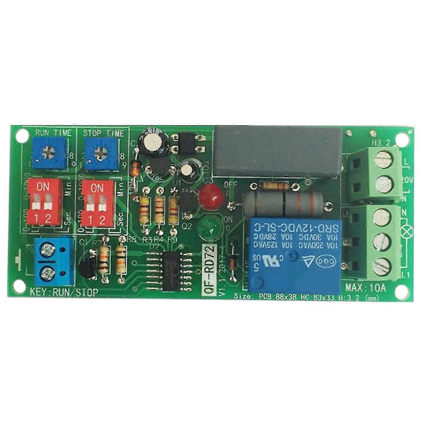 Dual Time Adjustable Cycle Delay Timing Relay Repeat On Off Switch Infinite Loop Timer Module Ac100