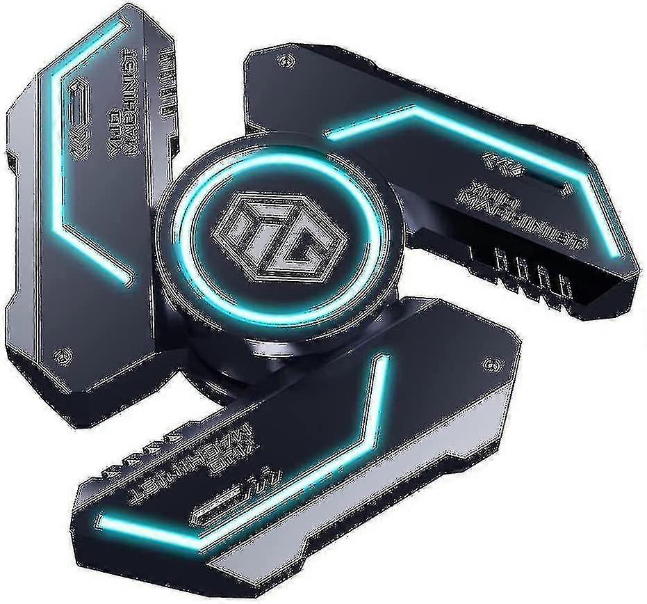 Fidget Spinners, Metal Finger Hand Spinner Toys With Glowing Lights, Aurora Grey