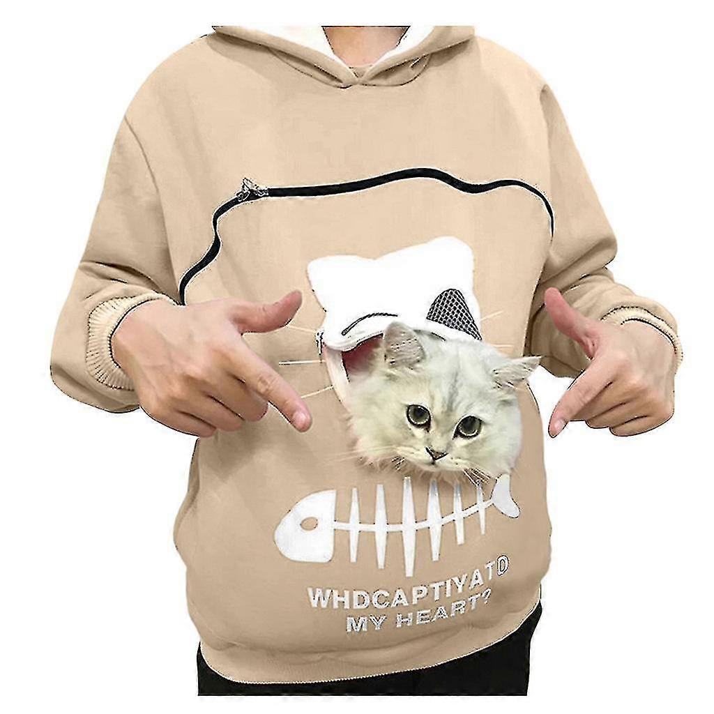 Felpe con cappuccio da donna con tasca a marsupio per amanti dei gatti, felpe con cappuccio con zampa di cane, pullover a maniche lunghe con cerniera, felpa Jzz