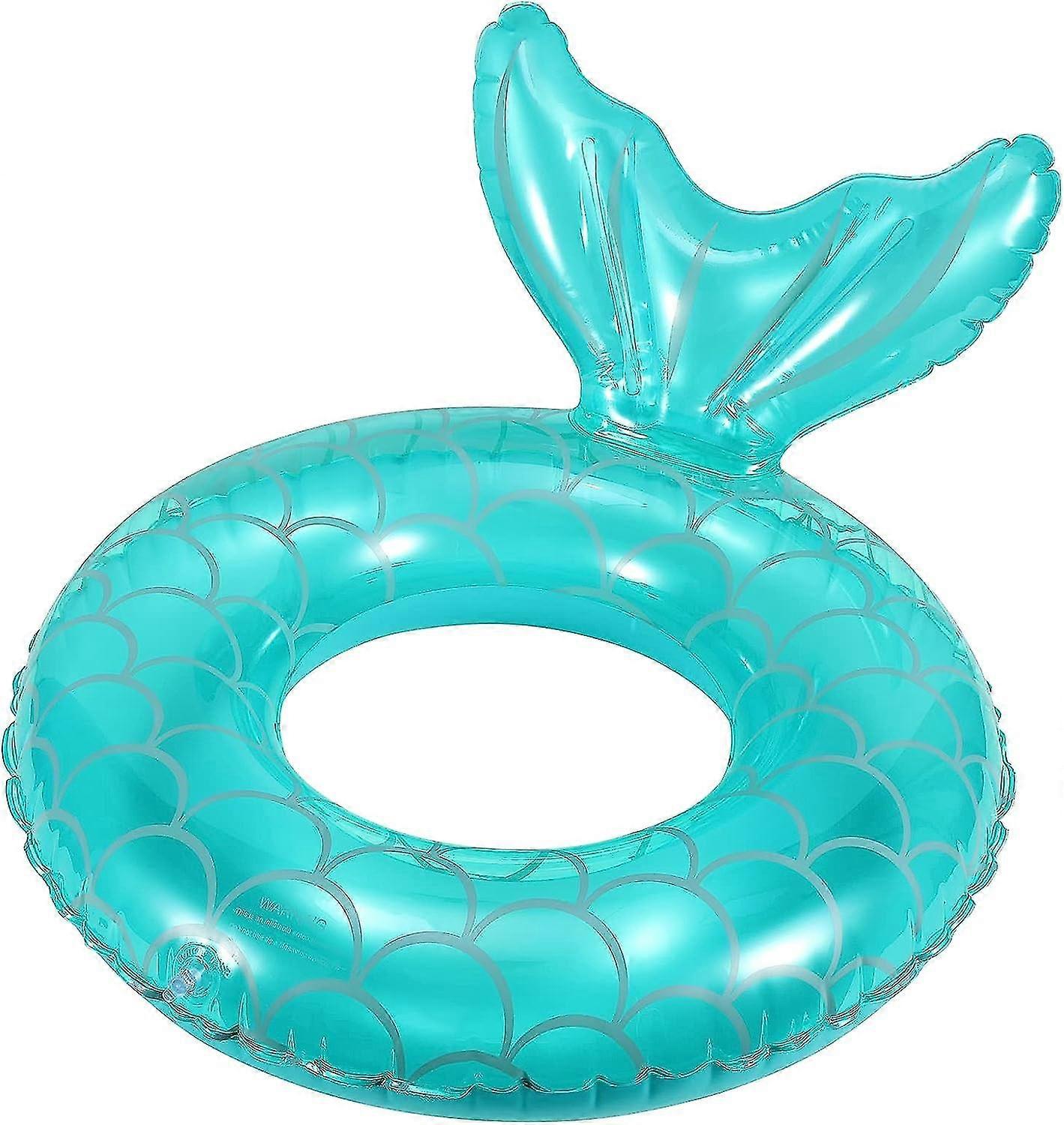 Oppustelig havfrue pool floaties til børn, havfrue hale svømning rør ring sommer strand vand pool flyder