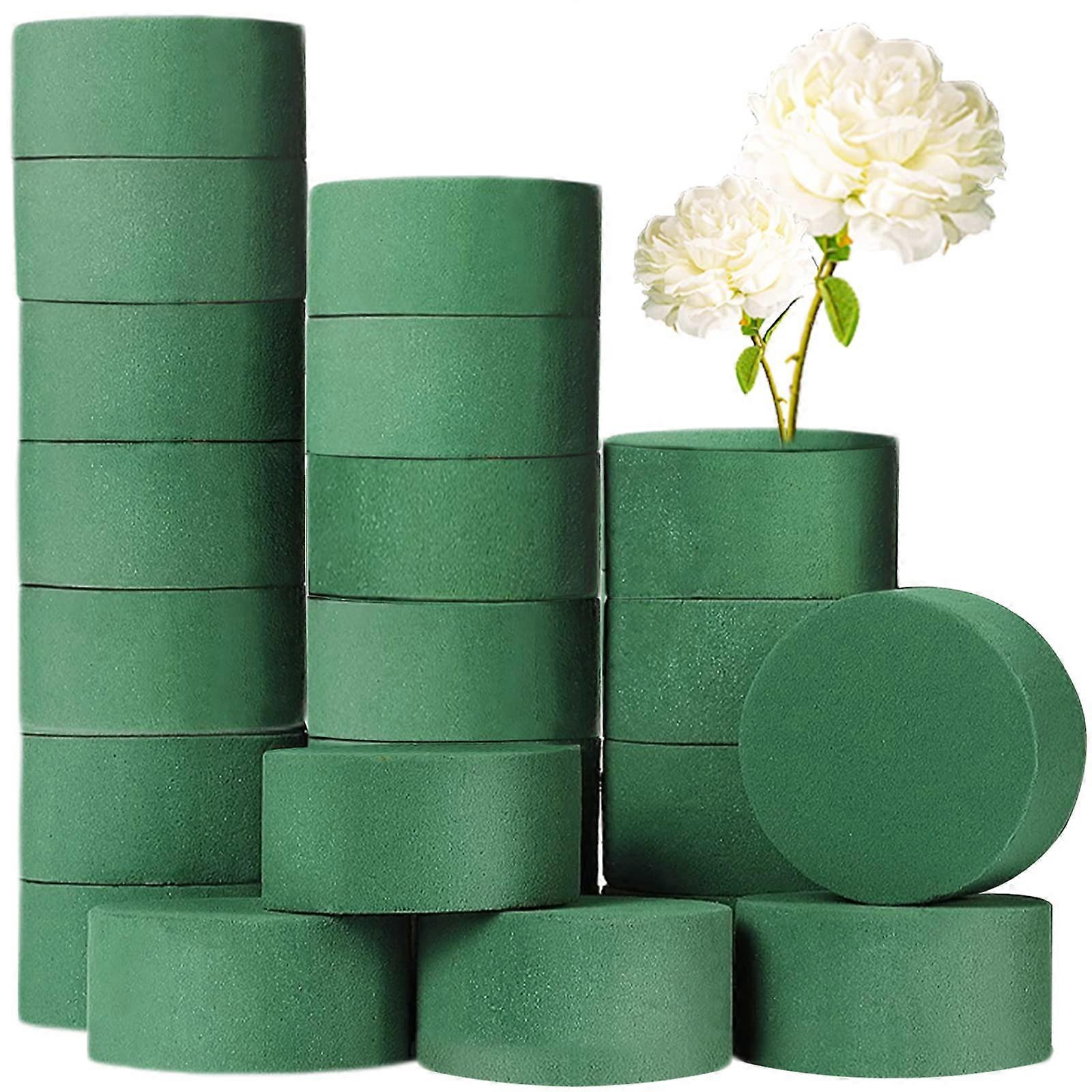20 PCS Round Floral Foam,Green Wet Foam Block,Wet Florist Floral Foam Block Flower Arrangement Supplies for Wedding Aisle Flowers,Party Decoration