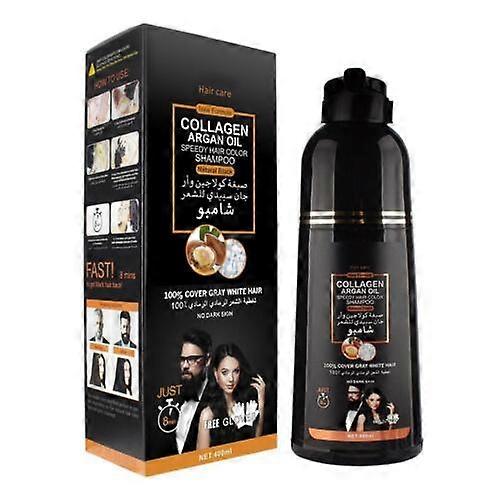 400Ml 100% Natural Permanent Instant Hair Dye Shampoo Argan Coloring Hair Oil^