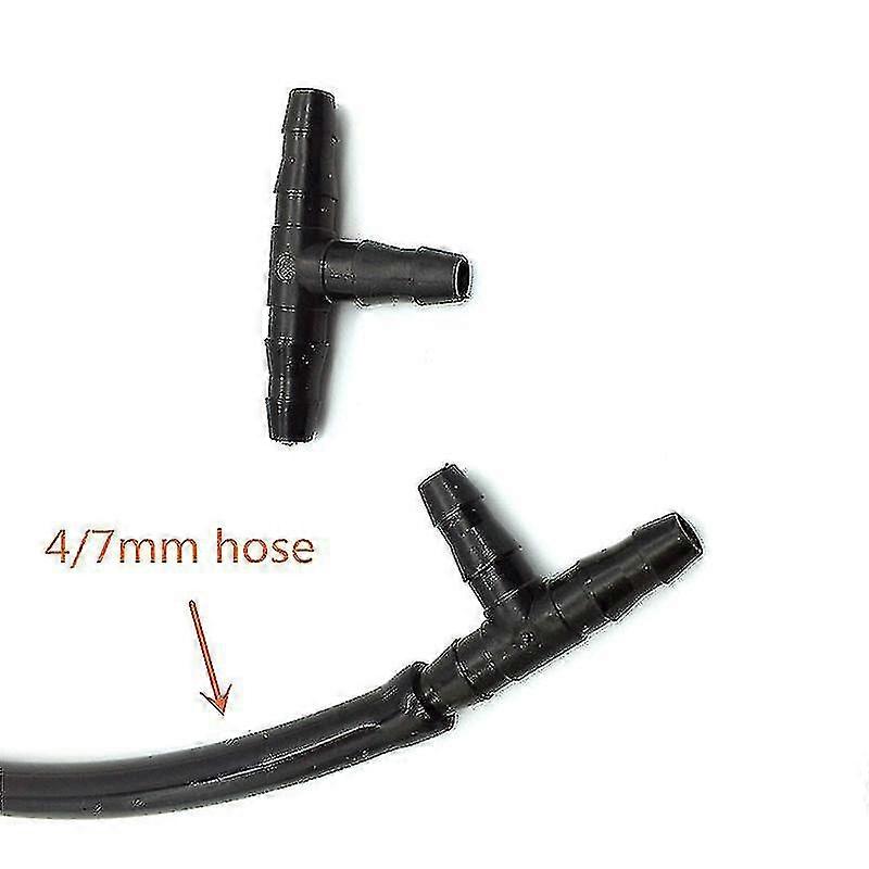 200 Pcs Barb Tee Connector Drip Connection 1/4 Inch Hose Garden Lawn Watering Irrigation 4/7 Mm Hose Connector
