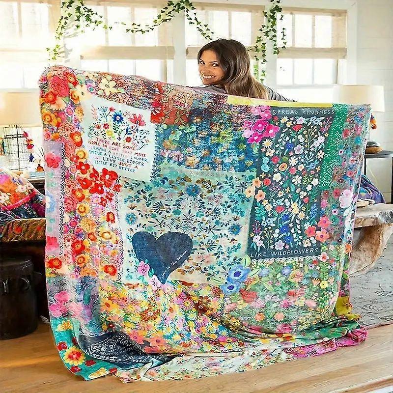 Boho Flowers Blankets,130*150cm Blanket