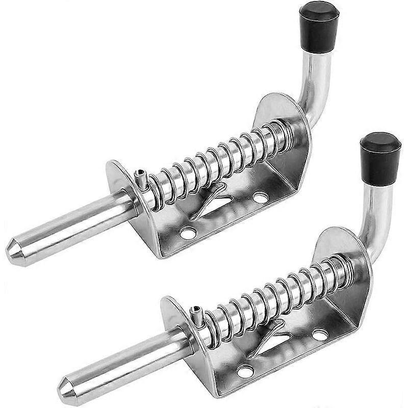 Stainless Steel Spring Latch Shed Accessory 2 PiecesSilver