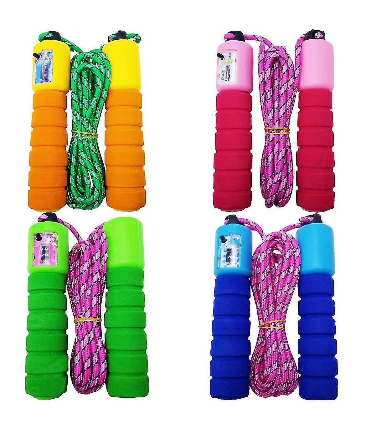 4 Pack Lightweight Foam Handled Jump Rope For Kids Random Color