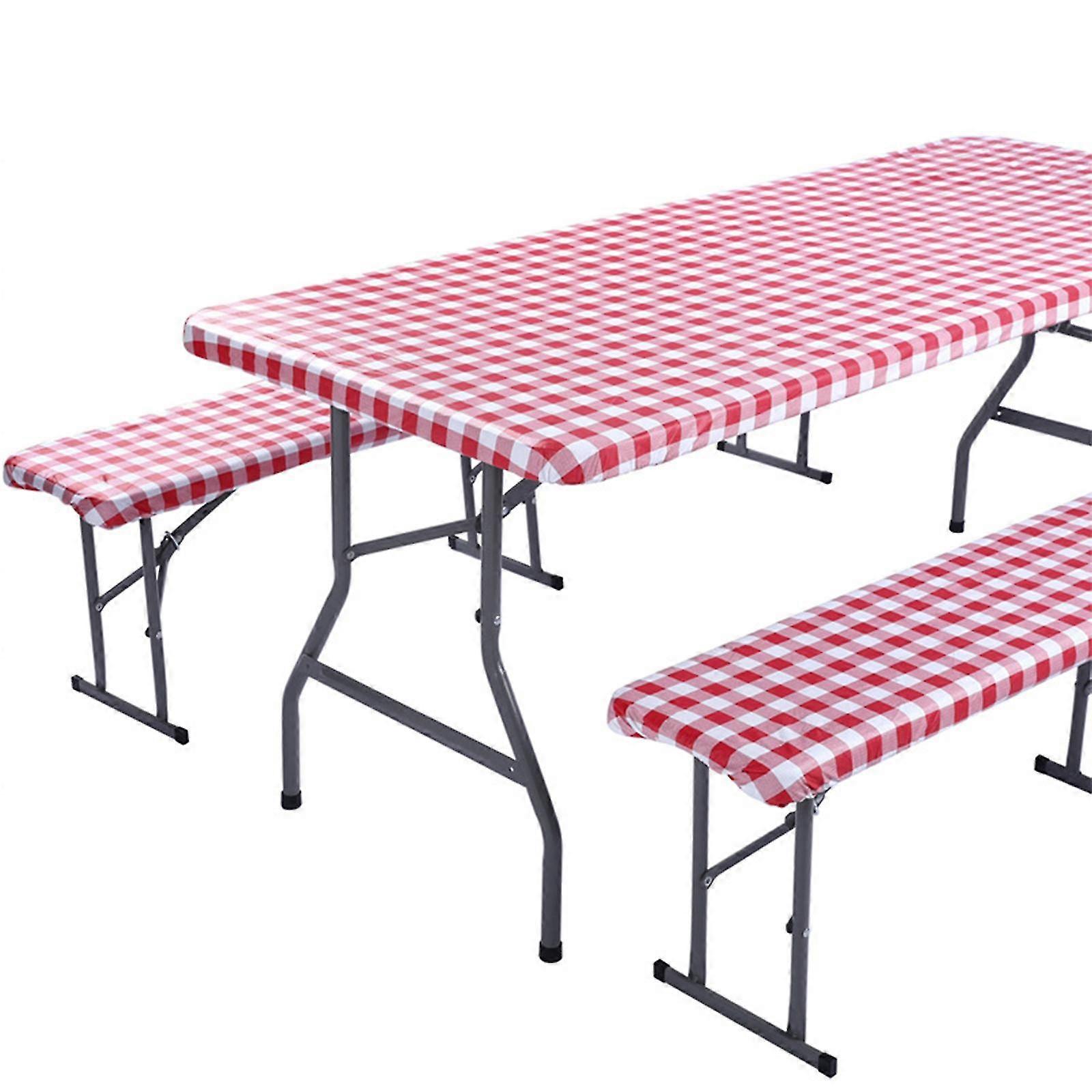 Ablecover And 2 Bench Seat Cover With Elastic Waterproof Flannel Rectangle Tables For 6 Foot