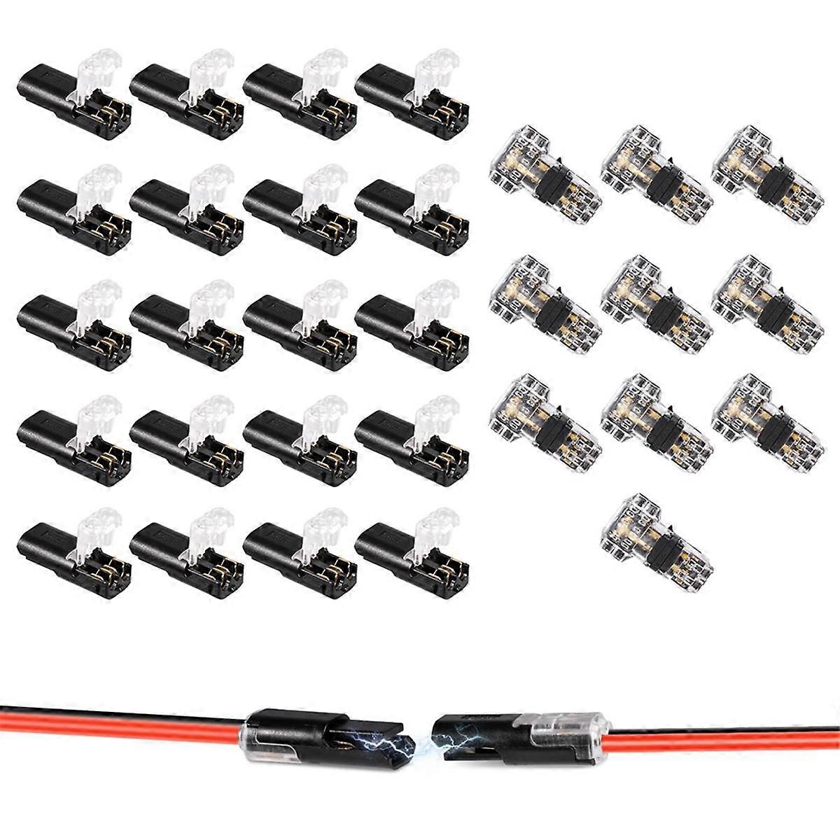 30Pcs Low Voltage Wire Connectors, Pluggable LED Wire Connectors 3 and 2 Pin Way Connectors LED Str