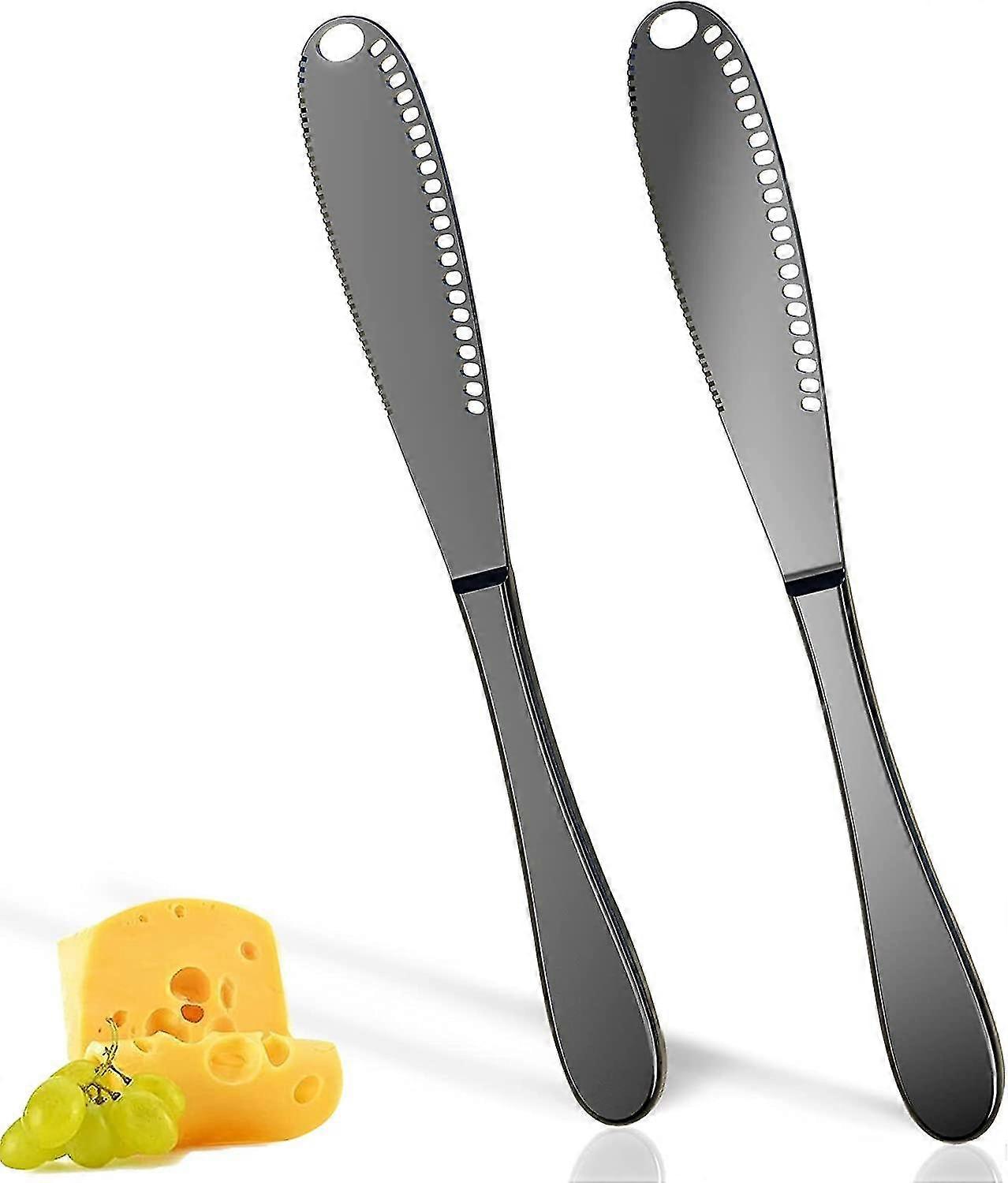 2pcs, eine gezackte Kante, geschnittenes Gemüse oder Obst, Butterspreader, Brotaufstrich. Die Drei-in-Eins-Funktion eines Lockenstabs, Butterfetzen