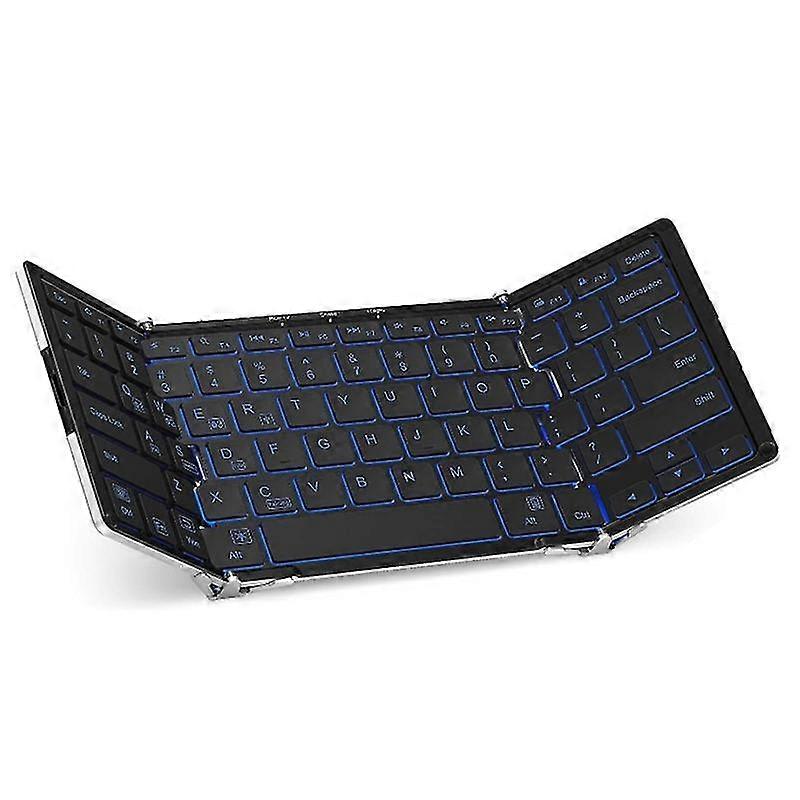 Bluetooth Keyboard with 3-Color Backlight, Bluetooth 5.1 Multi-Device Foldable Keyboard , Suitable