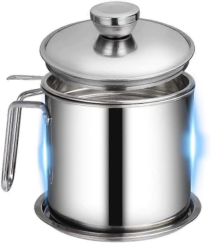 Olie-opslagpot, Multifunctionele frituurmand met fijnmazige zeef, Keukenopslagproducten voor spekvet, kokosolie, bakolie, frituurolie Virtcooy