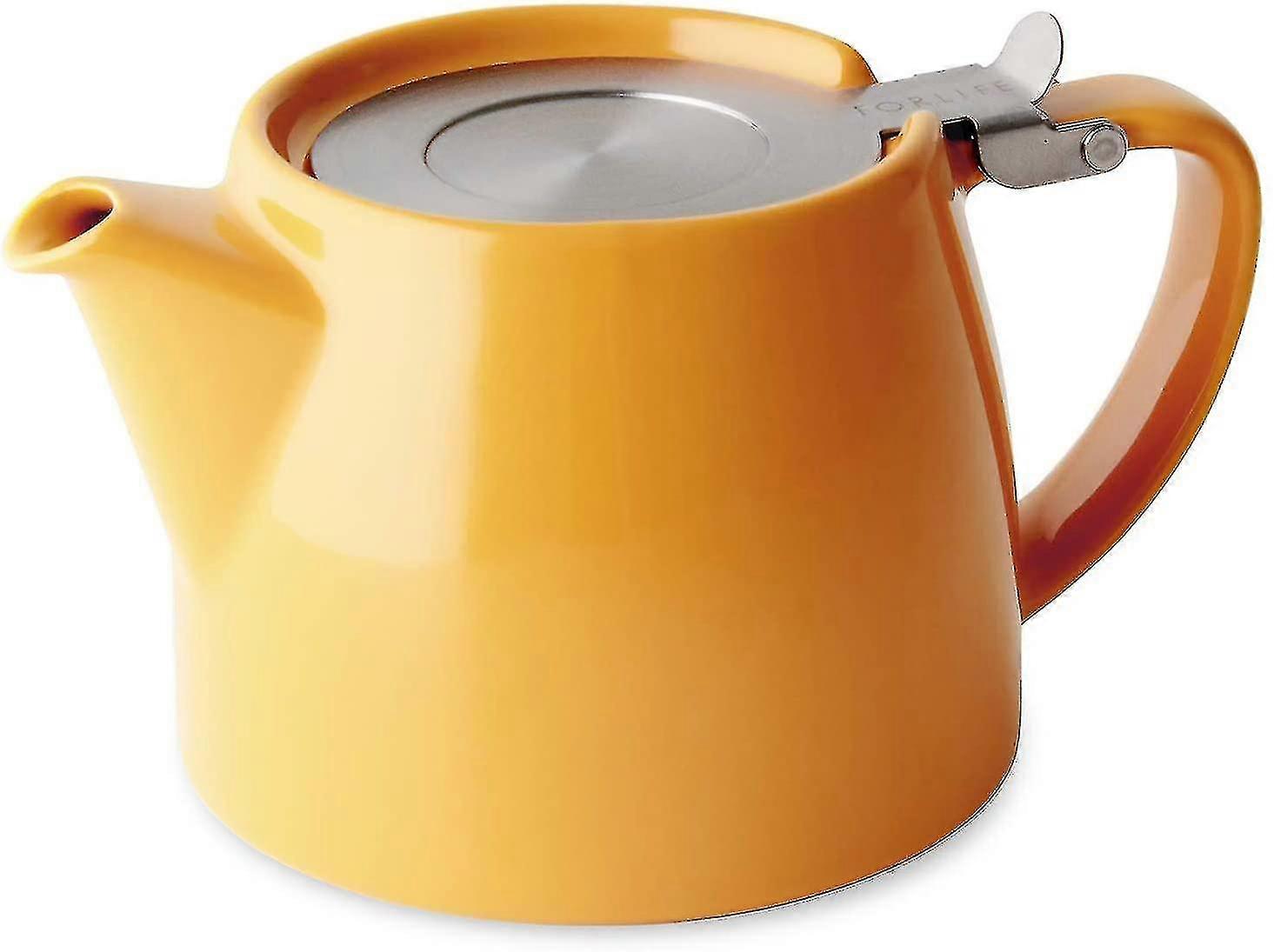 Stump Teapot With Sls Lid And Infuser, 18-ounce, Mandarin