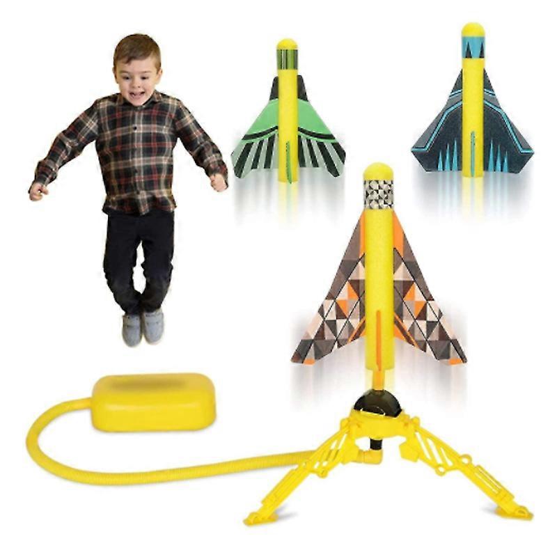 スカイロケット砲スタント飛行機発射玩具EVAフォームコットンアウトドア玩具に足を踏み入れる