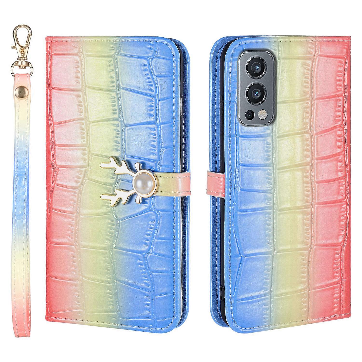 Elk Pattern Phone Case for Oneplus CE 5G with Card Holder, lanyard, PU Leather Material, Wallet Function, Corner Fall Protection