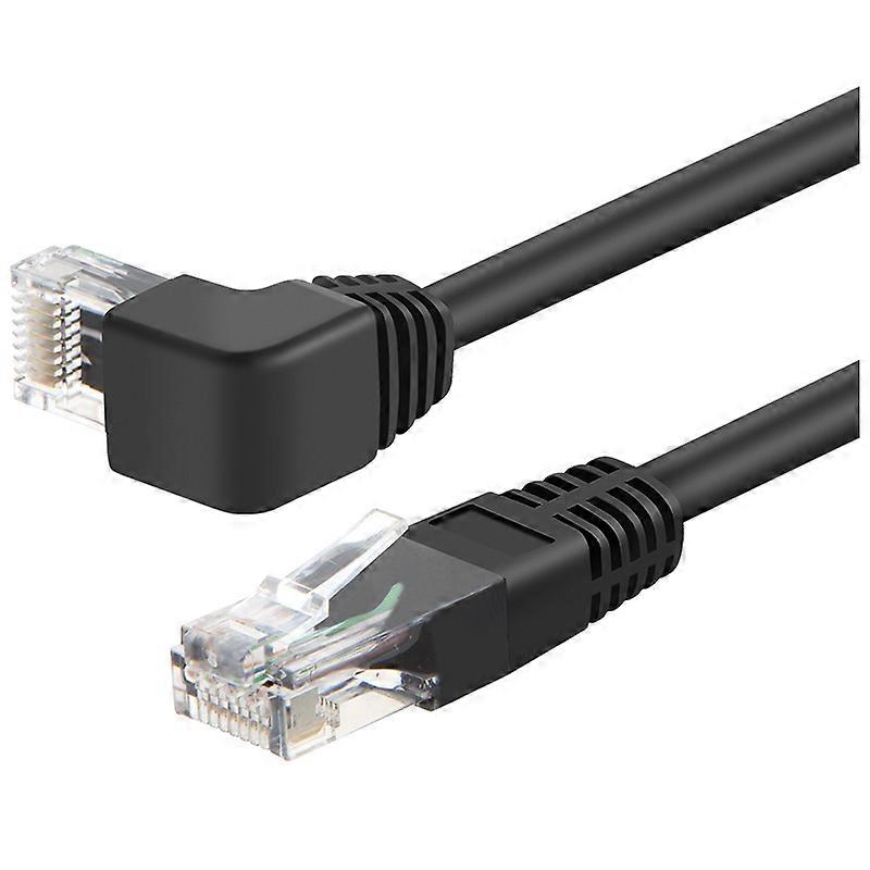 Ethernet Cable CAT6 RJ45 Network Patch Lead Cable Right Angled For PC PS4 Xbox Router Black Golden Plated RJ45 8P8C Cord 1m 1.8m