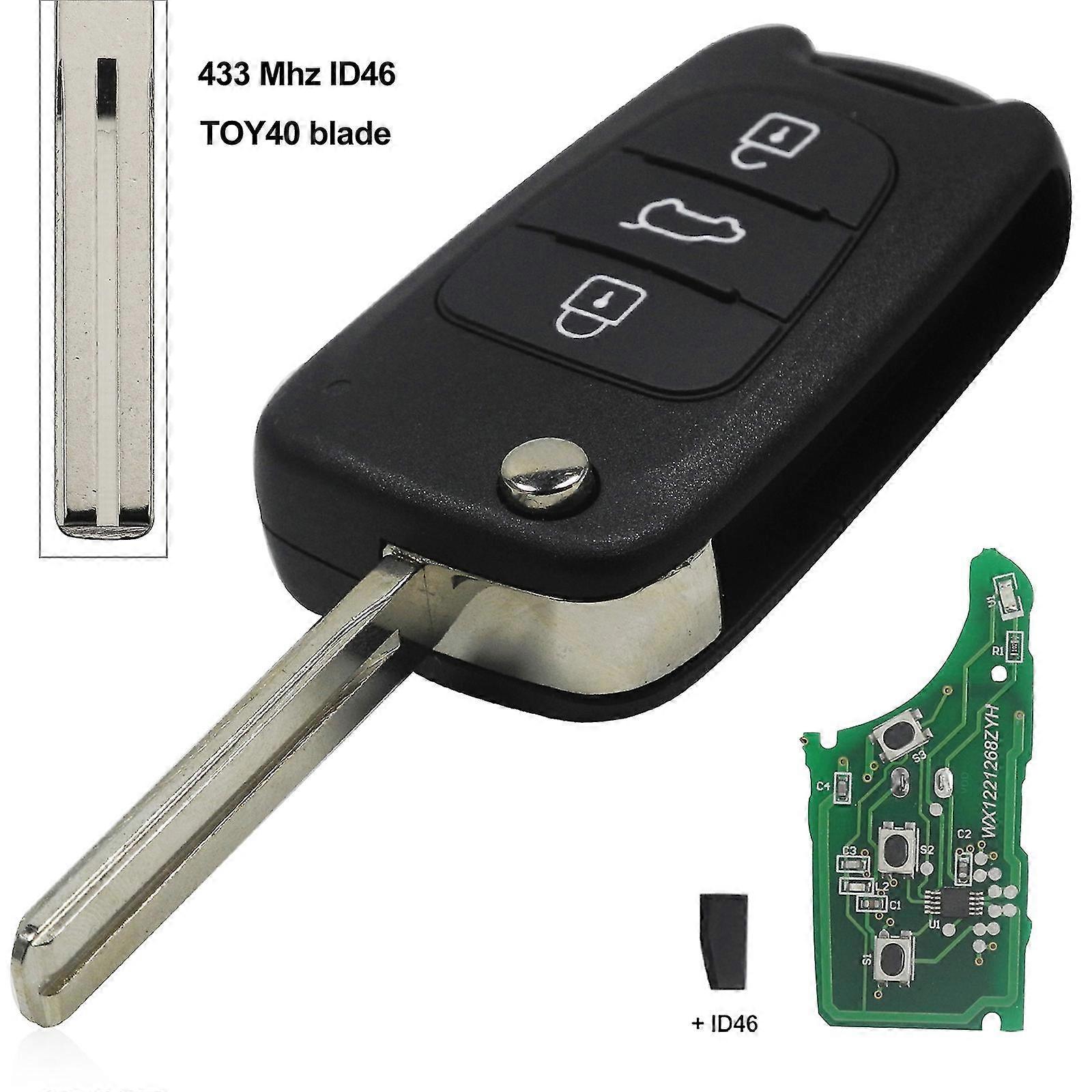 Για Hyundai I30 Ix35 Elantra Tucson Σονάτα Nf 433mhz Id46 Τσιπ 3 κουμπιά αναδιπλούμενο αυτοκίνητο τηλεχειριστήριο κλειδί fob