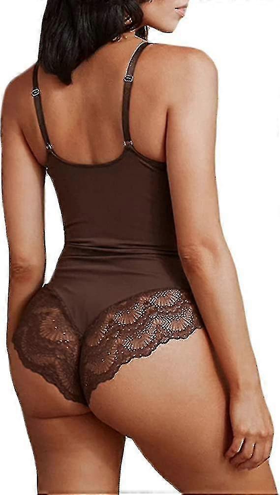 نسائي للتحكم في البطن الدانتيل بدلة داخلية - رقبة على شكل V عارية الذراعين Camisole Shapewear