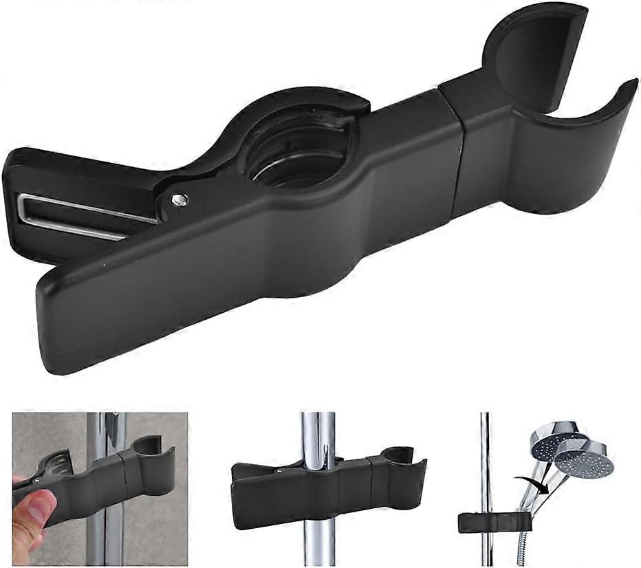 Interchangeable hand shower 18-25MM chrome adjustable bathtub shower head holder (black)