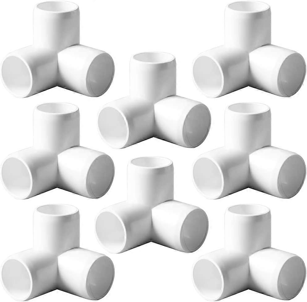3/4 "Tee PVC pipe fittings Tee elbow connector, furniture grade 90 degree elbow side outlet, PVC corner fittings for building furniture (8 pieces in a