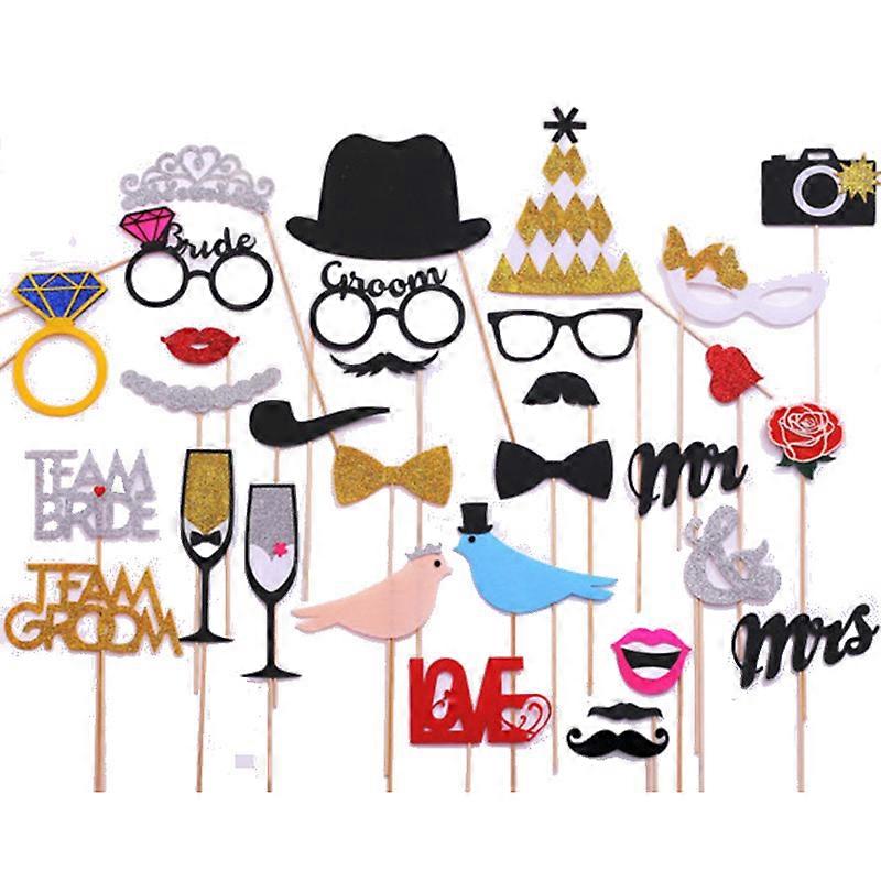 31pcs Photography Props Colorful Props Photobooth Props for Weddings, Christmas Party, Birthdays