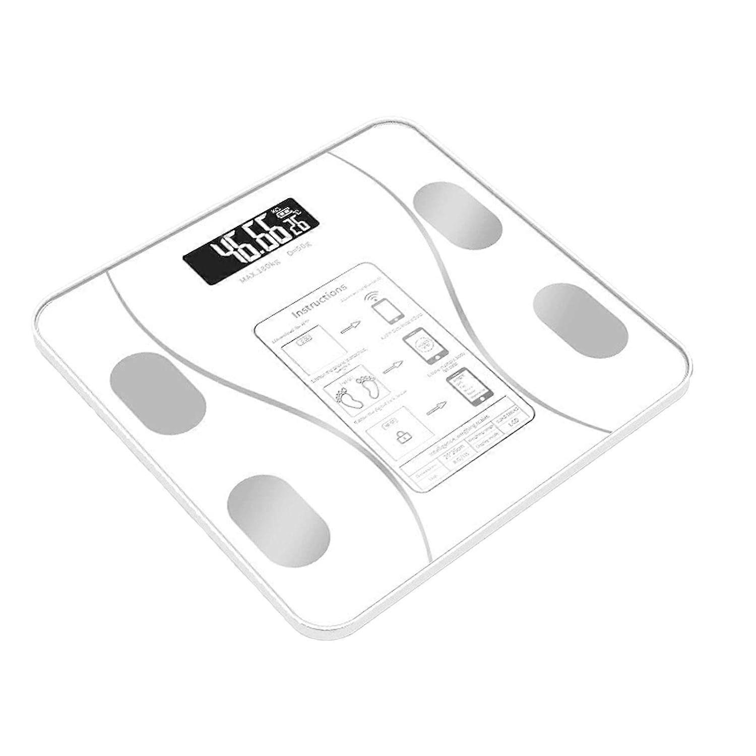 Bluetooth Body Fat Scales,USB Rechargeable Bathroom Weighing Scale,Body Composition Fat Scale with Smart APP