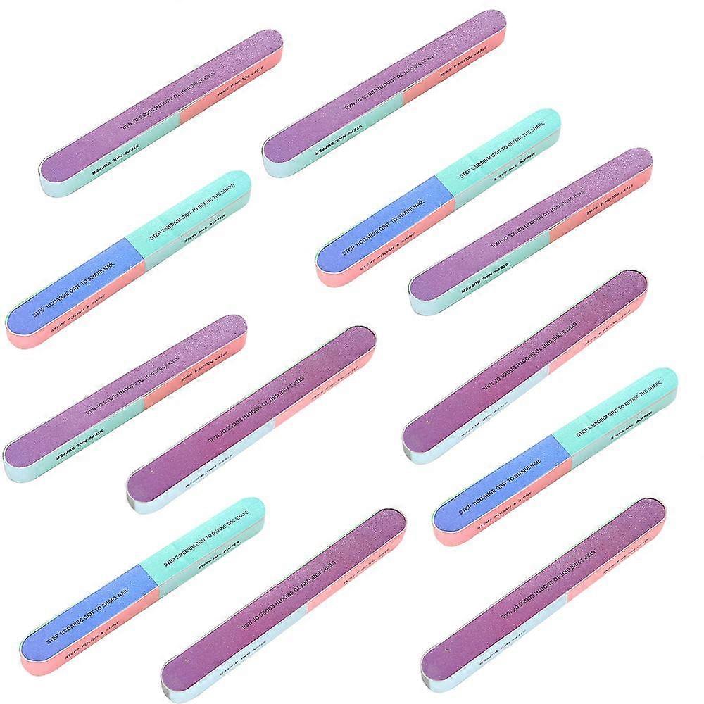 Nail Files and Buffers, 12 PCS Professional Manicure Tools Kit. Rectangular Nail Buffer Block & Grit Nail File, Nail File & Nail Polishing Buffer, Nai