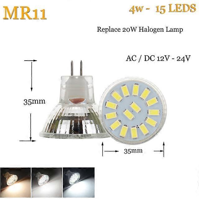 MR11 GU4.0 LED لمبات الأضواء 2W 3W 4W AC / DC 12V 24V 30V مصباح أبيض دافئ بارد استبدال ضوء الهالوجين 5733 SMD 9 12 15 رقائق LED