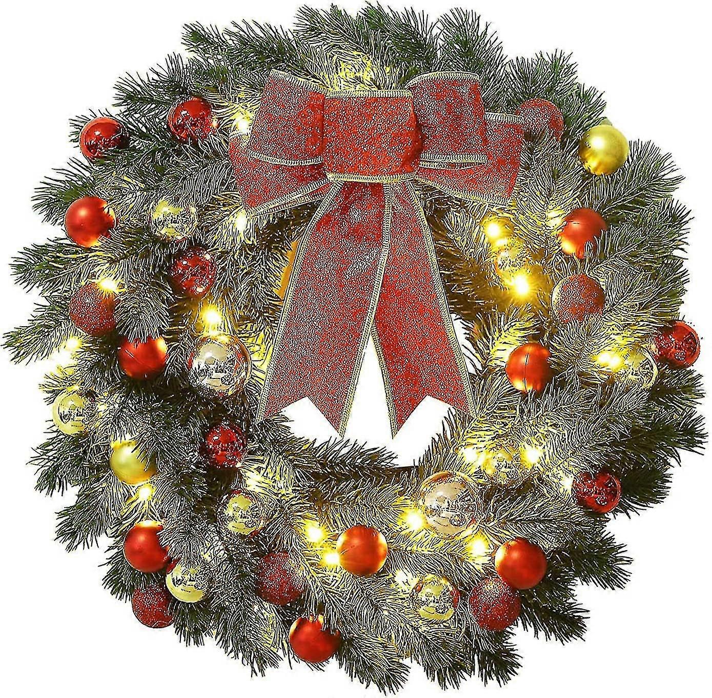 Işıklar ile Noel Çelengi, Noel Çelenkleri Ön Kapı Sanat Süslemeleri